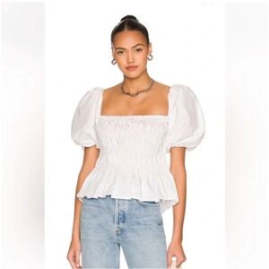 Astr White Puff Sleeve Blouse